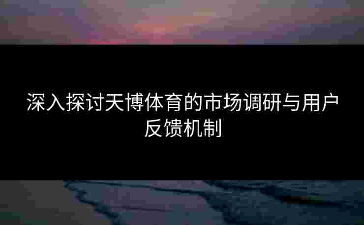 深入探讨天博体育的市场调研与用户反馈机制